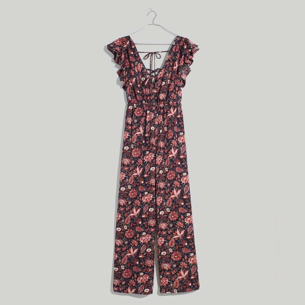 NWT Madewell Deep-V Ruffled Jumpsuit